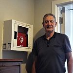 John Pickering with the Defibrillator&nbsp;